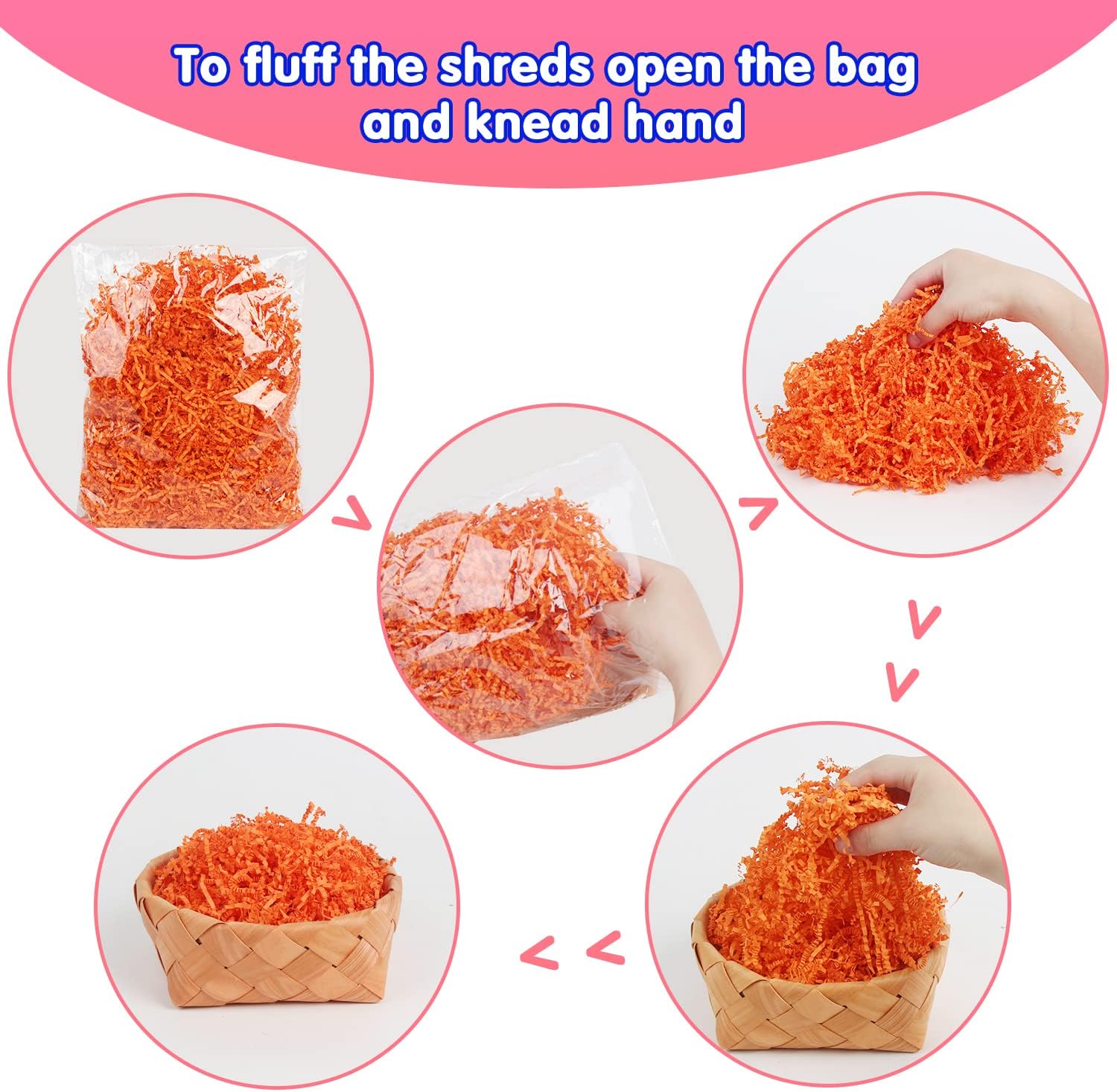 LOMIMOS 250g/8.8oz Halloween Orange Raffia Paper Confetti Shred,for Thanksgiving Day Gift Wrapping Craft DIY Packaging Filling Party Decoration